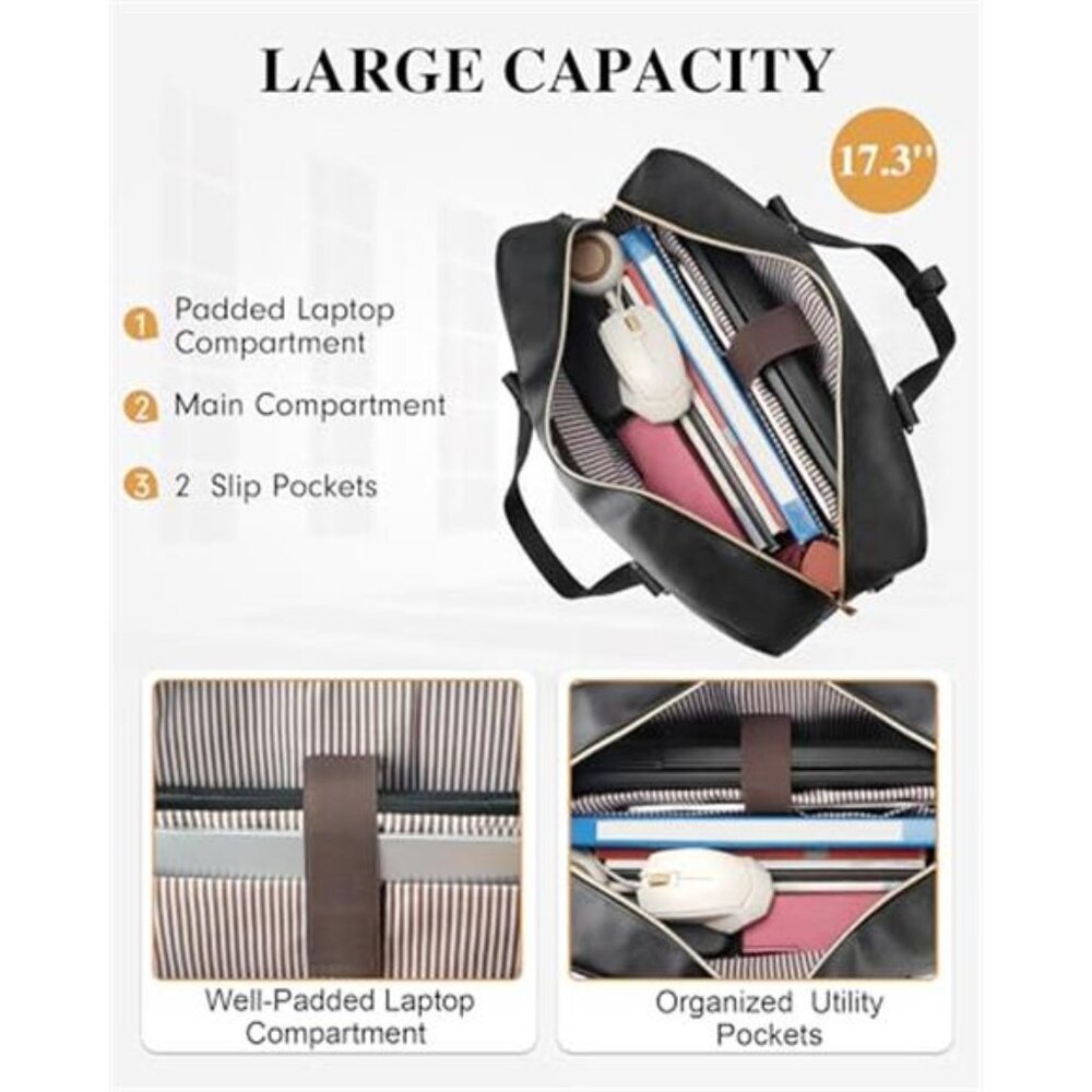 17 Inch Laptop Bag for Women, Convertible Briefcase Backpack Large Laptop Tote - Picture 5 of 6